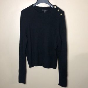 J crew alpaca blend black metal button embellished sweater